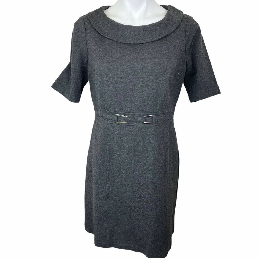 WHITE HOUSE BLACK MARKET GRAY SIZE 10 PONTE KNIT W